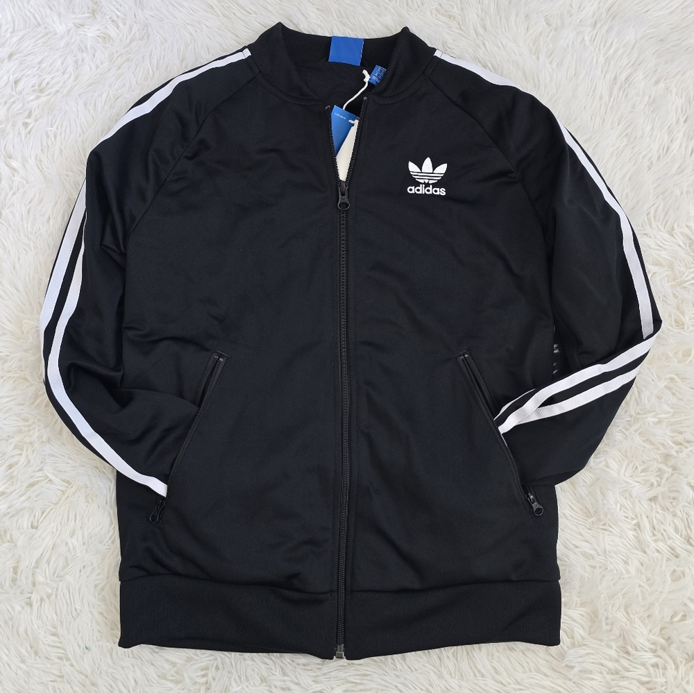 Adidas Originals Classic Black And White 3 Stripes Track‎ Jacket NWT Small